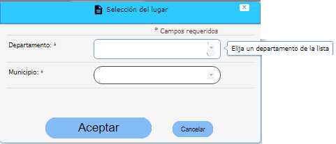 seleccion lugar prueba
